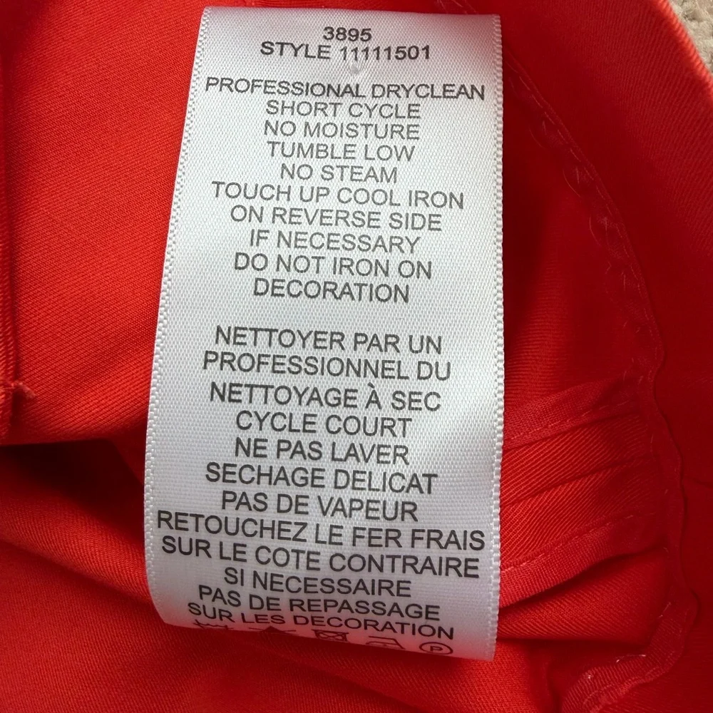 Tory‎ Burch Curtis Women's Orange Button Up Cropped Utility Jacket Coat Size 2